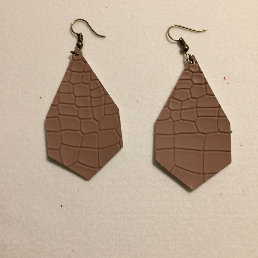 Faux Leather Snakeskin Earrings